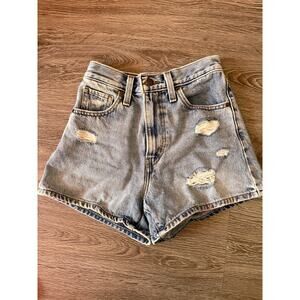 Levi's Jean Shorts High Waisted Mom Denim Distressed Grunge Cotton 90s Size 24